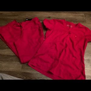 Greys anatomy red scrub set small